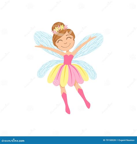 Cute Fairy In And Dress Girly Cartoon Character Stock Vector