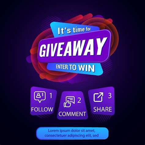 Giveaway Quiz Contest And Announcement For Social Media Feed Vector Template Prize Win