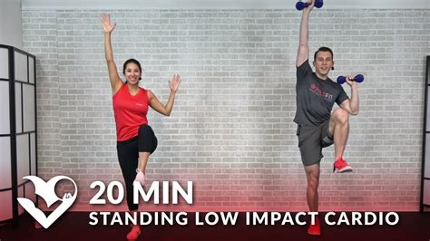 20 minute standing low impact cardio workout with no jumping 20 min standing workout for