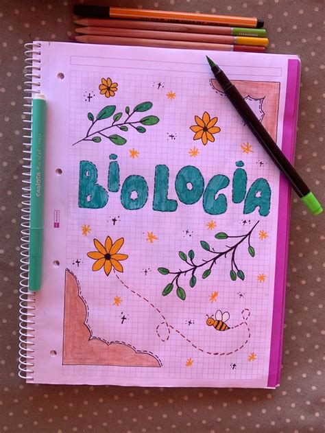 Biologia Portada Manualidades Decoracion De Cuadernos Cuadernos De