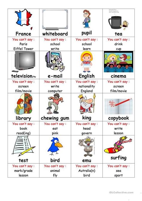 You can easily make taboo cards with just a pen and paper. taboo game cards - English ESL Worksheets for distance ...