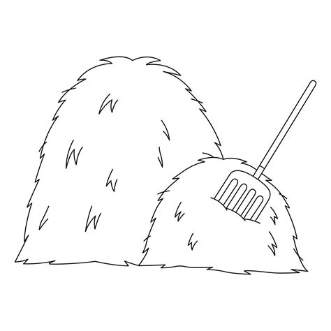 Premium Vector Haystack Coloring Page Isolated For Kids