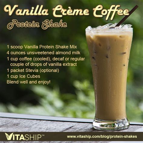 You can also use fresh (not frozen) bananas and add a little ice. Vanilla Creme Coffee Protein Shake