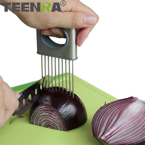 Teenra1pcs Easy Cut Onion Holder Fork Stainless Steel Tomato Slicer