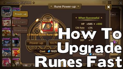 Summoners War How To Upgrade Runes Fast Rune Upgrade Trick Youtube