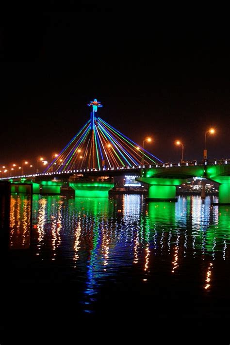 Image Of The Han River Bridge At Night In Da Nang Vietnam Seoul Night