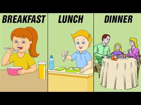 Food, meals, adjectives, breakfast, lunch, dinner. Breakfast, Lunch, Dinner - Meals And Their Timings For ...