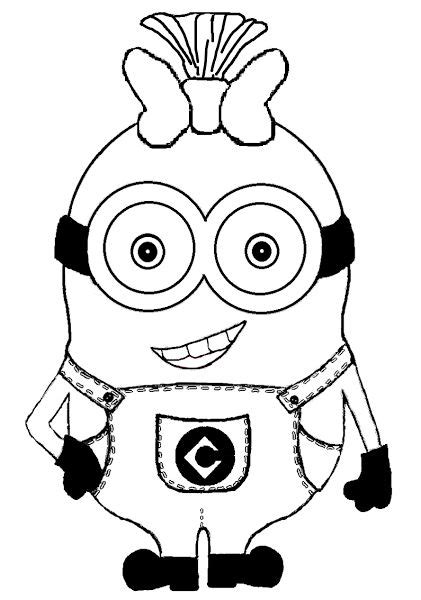 Name a child who does not love the minions in gru's lab. Girl Minion Coloring Pages | Minion drawing, Minions ...