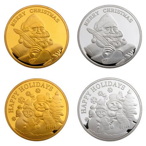 Santa Claus Snowman Merry Christmas Xmas Holiday New Year T Coins