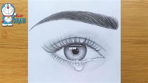 How To Draw An Eye With Teardrop For Beginners Easy Way To Draw A Realistic Eye