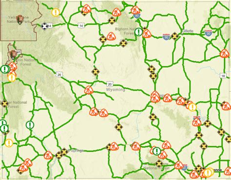 Road Conditions In Wyoming Map World Map