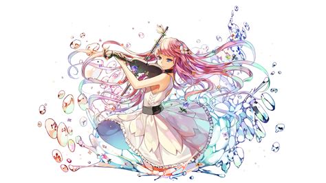 Brown Hair Anime Girl Playing Violin Anime Wallpaper Hd
