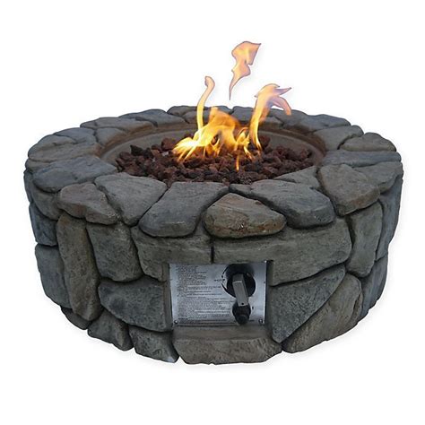 Teamson Home 27 Inch Outdoor Round Stone Propane Gas Fire Pit Bed Bath And Beyond Fire Pit