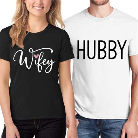 Hubby Wifey T Shirt Set Personalized Brides