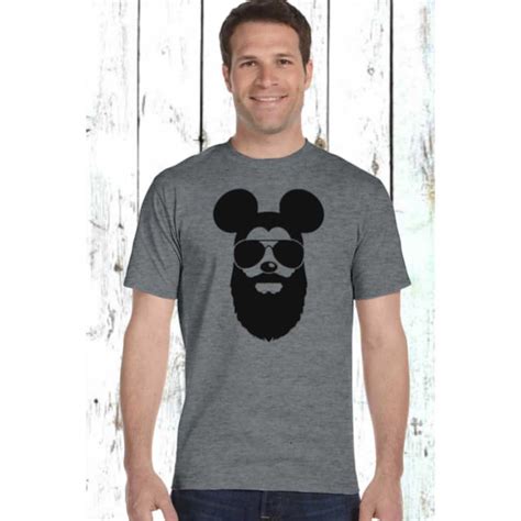 Bearded Mickey Cotton Shirt Disney Dad Tee Inspire Uplift