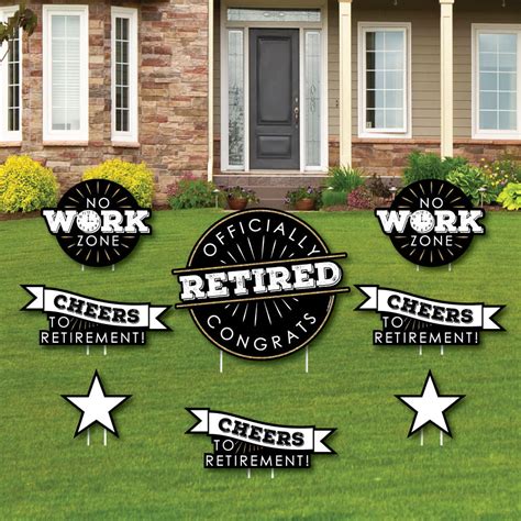 Happy Retirement Yard Sign And Outdoor Lawn Decorations Retirement