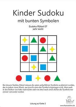 Glaubst du, dass du jede. Kinder Sudoku mit bunten Symbolen - sehr leicht | Sudoku, Sudoku kinder und Kinder