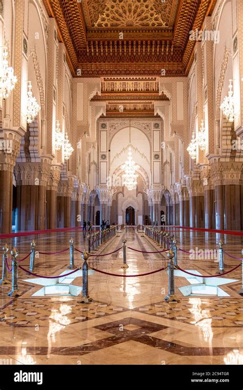 Interior Of King Hassan Ii Mosque In Casablanca Morocco Stock Photo