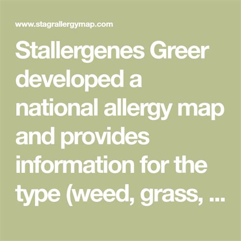 Stallergenes Greer Developed A National Allergy Map And Provides