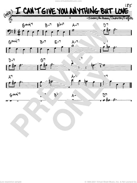 I Cant Give You Anything But Love Sheet Music Real Book Melody And Chords Bass Clef