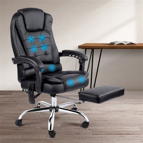 Artiss Terme 8 Point Massage Office Chair Black