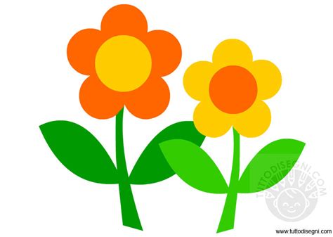 Tanti disegni di fiori di primavera pronti da stampare e colorare per la gioa dei bambini che possono imparare i nomi dei fiori riportati su ogni. Fiori: immagine colorata - TuttoDisegni.com