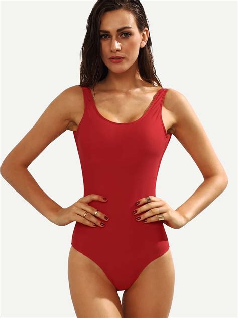 Red Backless One Piece Swimwear Emmacloth Women Fast Fashion Online