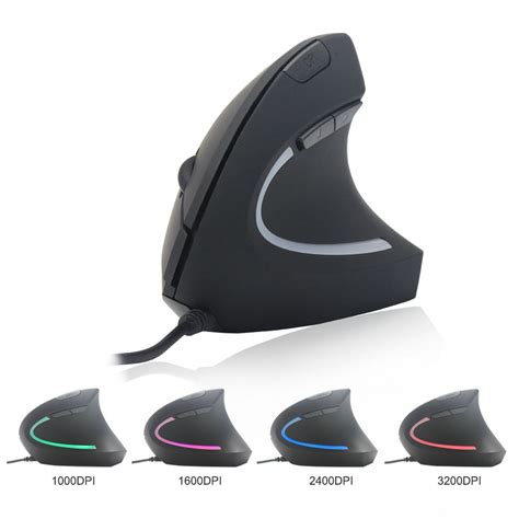 High Precision Optical Wired Led Vertical Mouse 6d Ergonomic Design