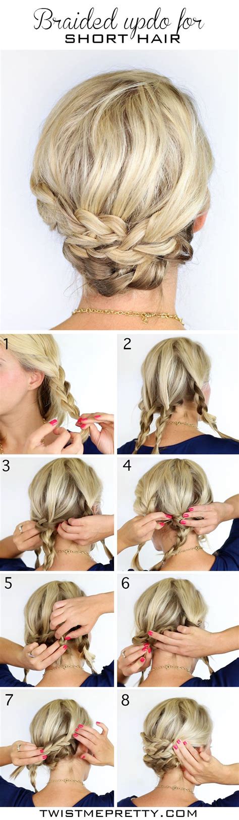 See more ideas about short hair updo, short hair updo easy, short hair styles. 12 Pretty Braided Hairstyles for Short Hair - Pretty Designs
