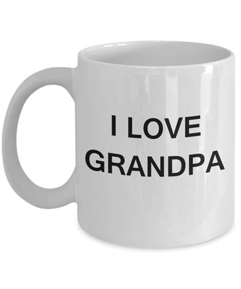 I Love Grandpa Grandpa Ts Grandsons Mugs White Funny Mugs Coffee