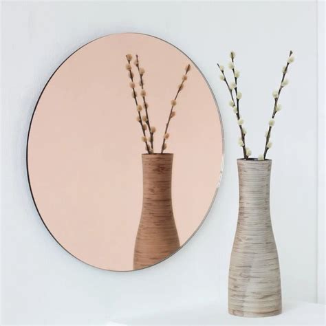 Round Rose Gold Frameless Orbis Mirror Mirror Rose Gold Mirror Rose Gold Rooms