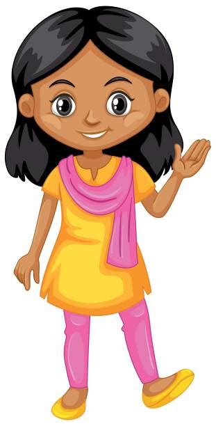 Clip Art Of Indian Girl Student Illustrations Royalty