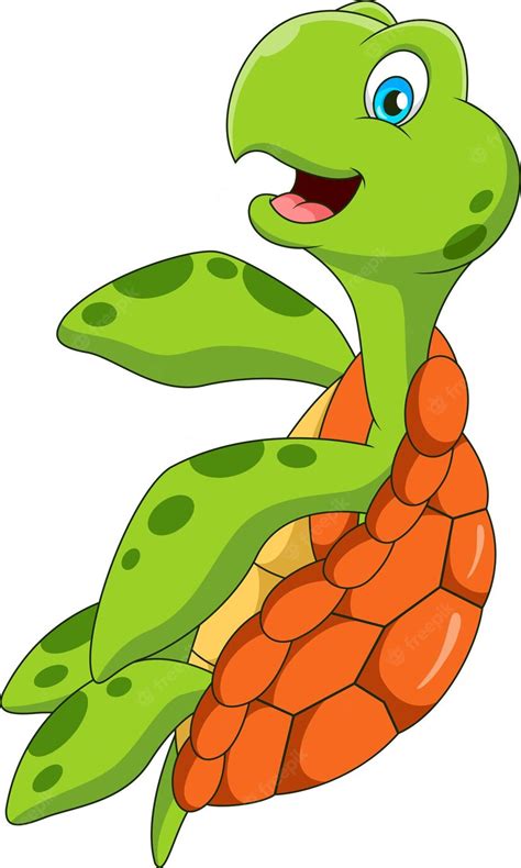 Premium Vector Cute Turtle Mascot Cartoon Posing