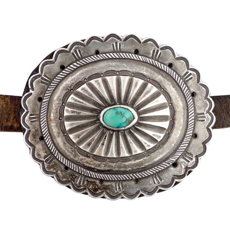 Navajo Silver Second Phase Concho Belt With Six Conchas And Bezel Tooth