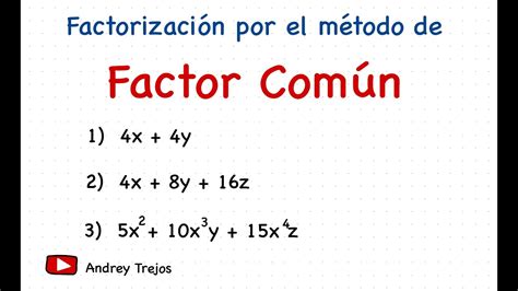 Factor ComÚn L Método De Factorización 1l Ejemplos Con Explicación
