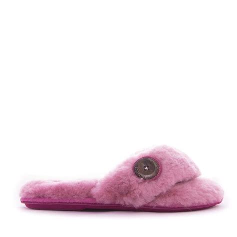 Keira Sheepskin Flip Flop Slippers Pink Side Flip Flop Slippers