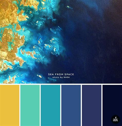 Deep Blue Shore Color Palette Yellow Blue Color Schemes Blue Colour
