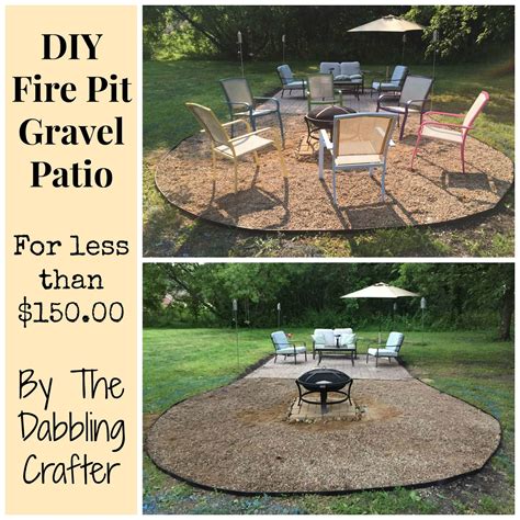 Learn all the details on how to lay pavers, how to install a pea gravel patio, and more! The Dabbling Crafter: DIY Sunday: Fire Pit Gravel Patio