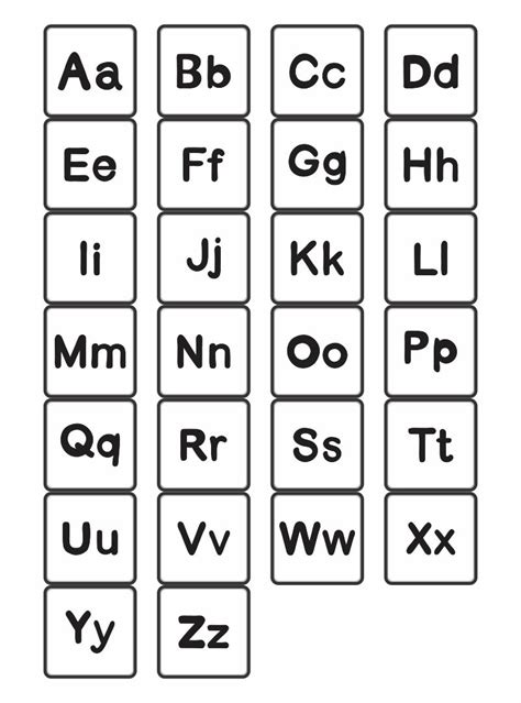 Upper And Lower Case Alphabet Chart