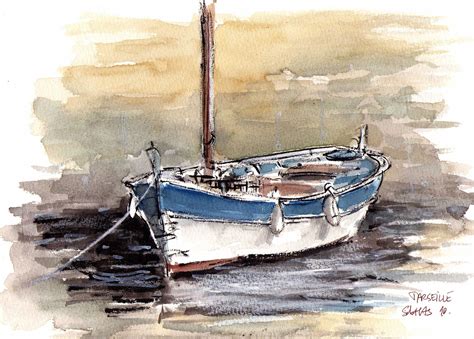 Contenu du kit de peinture aquarelle : aquarelle bateaux | bateau · Carnet de voyage | Plage ...