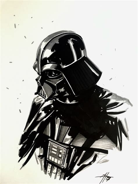 Gabriele Dellotto — Darth Vader Convention Sketch Markers On Paper