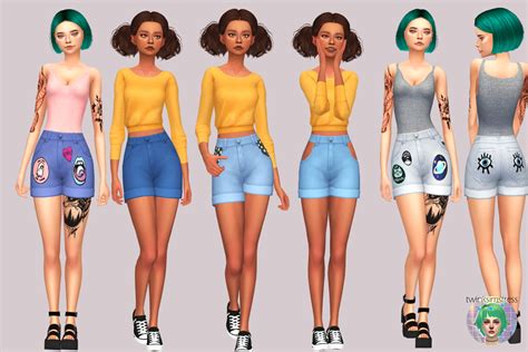 My Sims 4 Blog High Waisted Vintage Shorts By Twinksimstress