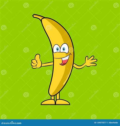 Happy Banana With Thumb Up Stock Vector Illustration Of Happy 139075077