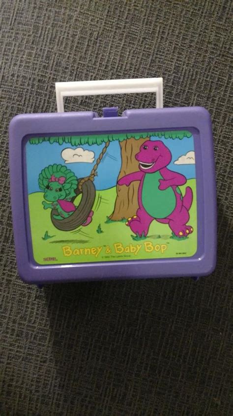 Barney And Baby Bop Hard Plastic Lunch Box And Thermos 1992 The Lyons