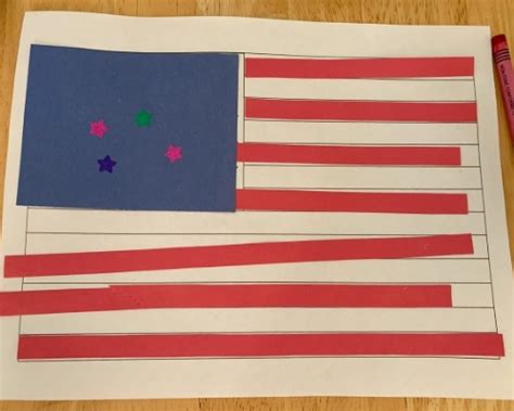 Easy Cut And Paste American Flag Craft With Template