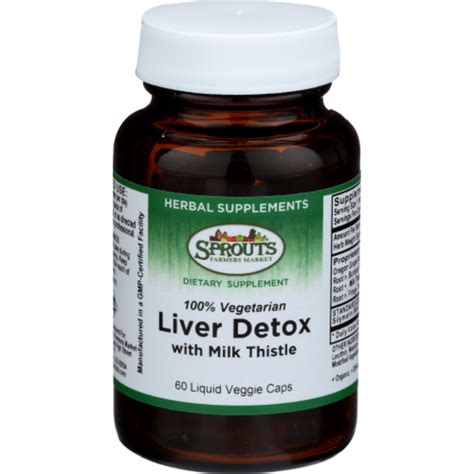 Sprouts Liver Detox With Milk Thistle Liquid Vegetarian Capsules 60 Ct