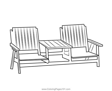 Chair And Bench Coloring Page For Kids Free Furnitures Printable