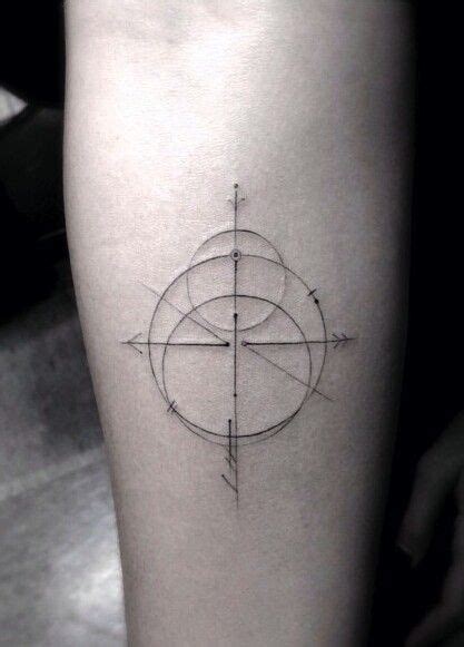 Geometrical Fine Line Dr Woo Circle Tattoo Design Compass Tattoo