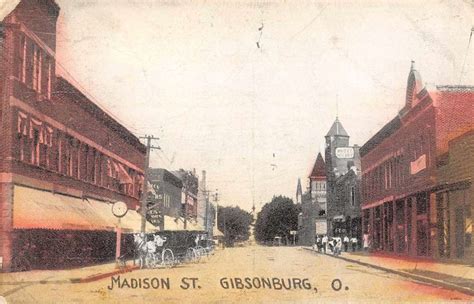 Gibsonburg Ohio Madison Street Antique Postcard J64966 Mary L Martin