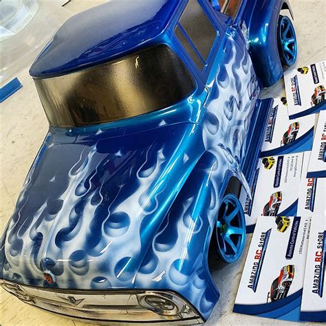 Blue Flames Custom Rc Body Shell Rc Car Bodies Custom Cars Paint
